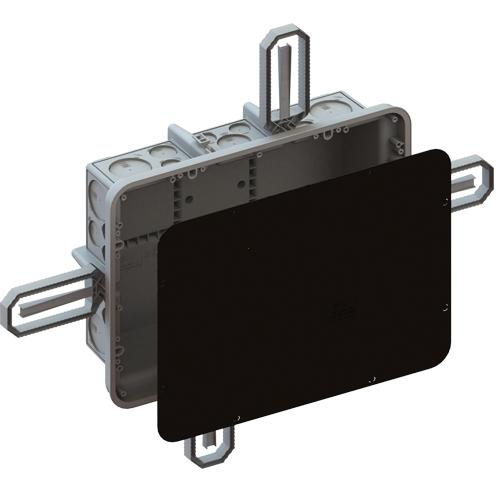 Extra-large flush-mounted junction boxes with Prefix® system