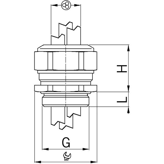 Cable glands Progress® nickel-plated brass for installation of multiple cables