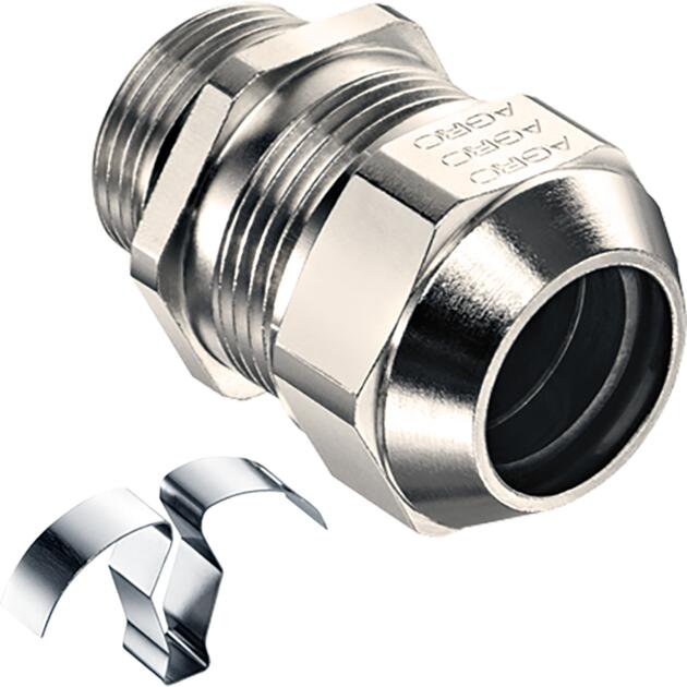 Cable glands Progress® EMC easyCONNECT nickel-plated brass with contact spring