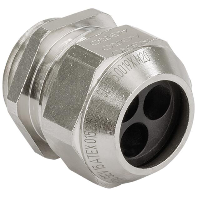 AGRO cable glands Progress® nickel-plated brass increased safety Ex e II for installation of multiple cables