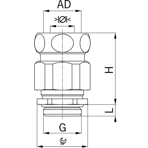 Raccord de tuyau combiné AGRO Progress® CEM en laiton avec presse-étoupe intégré