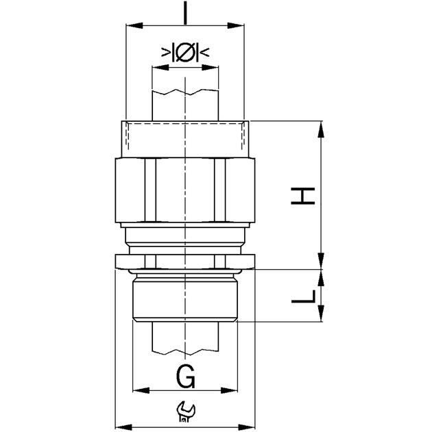 Adaptateur AGRO Progress® en laiton avec presse-étoupes CEM intégré