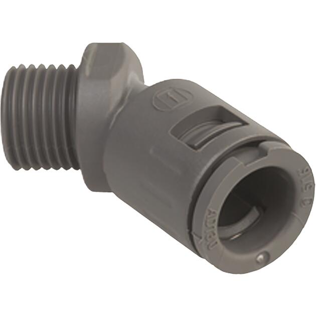 Synthetic conduit connector 45° bend