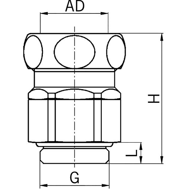 Raccord rotatif pour tuyau, laiton nickelé